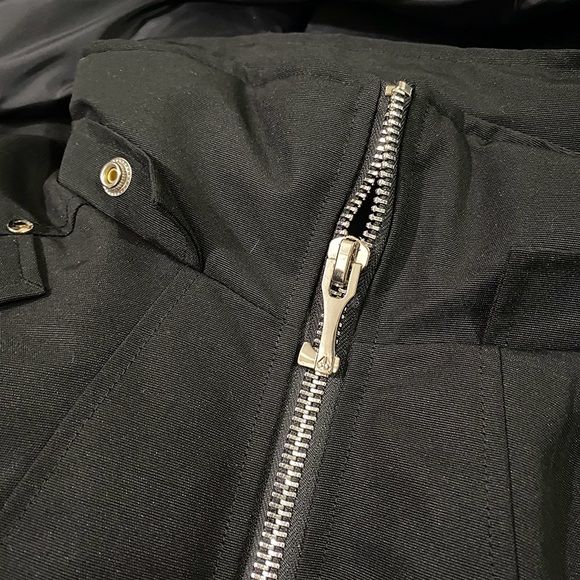 Moose Knuckles Black Down Jacket with Fur Collar and Hood - Picture 3 of 12